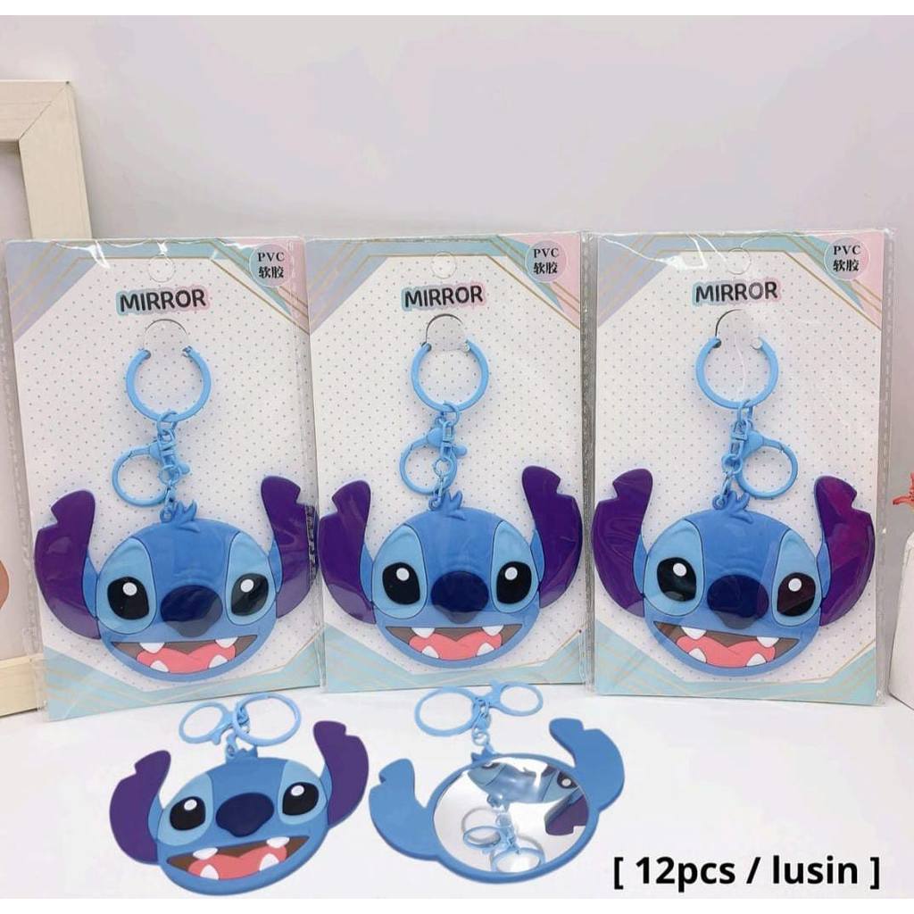 GANTUNGAN (JHS) GLASS STITCH HANGER / พวงกุญแจกระจก (พวงกุญแจกระจก)Stitch / พวงกุญแจน่ารัก