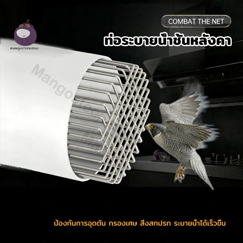 ฝาครอบระบายน้ําระเบียง ฝาครอบท่อระบายน้ำ สำหรับบ้าน หลังคา ระเบียง สแตนเลส ทนทาน ติดตั้งง่าย