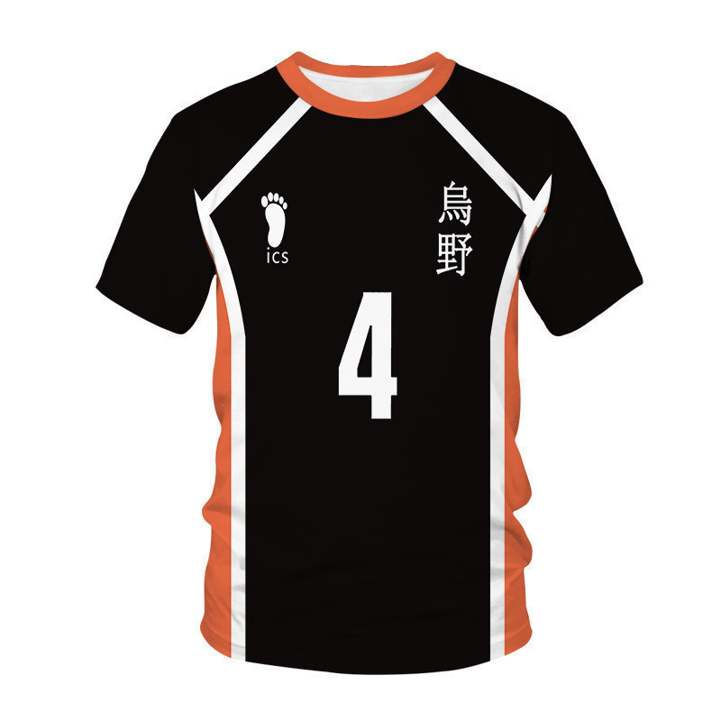 Anime Volleyball Youth Uno College Team Uniform Hinata Shoyo คอสเพลย์เสื้อยืดแขนสั้น