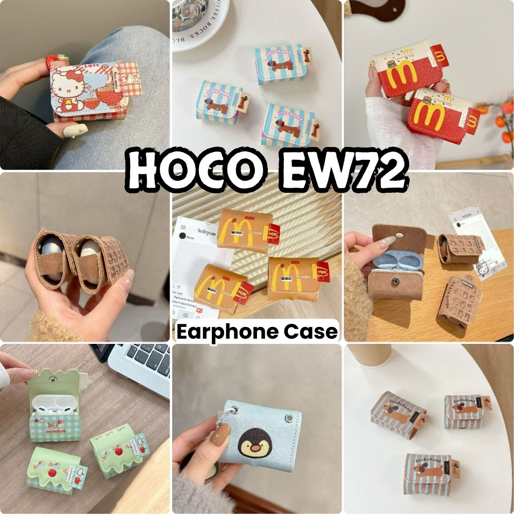 In Stock สําหรับ HOCO EW72 กรณีน่ารักการ์ตูนสิ่งทอหัตถกรรมหูฟังกรณีปลอกฝาครอบ