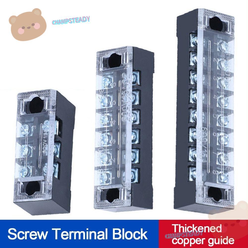 CHAMPSTEADY Strip Block Terminal, พร้อมสกรู Dual Row Terminal Block, Terminal Block Connector Cable 