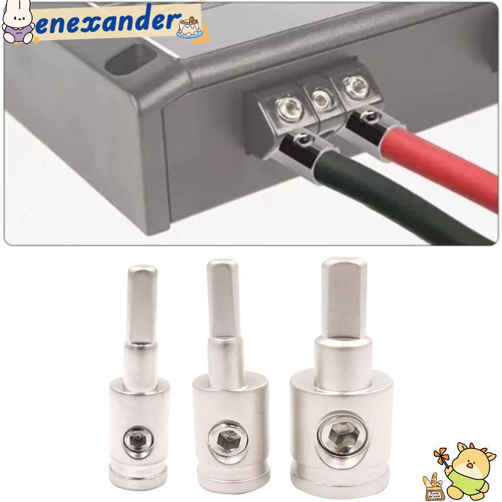 ขั้วต่อเครื่องเสียงรถยนต์ EXER, 0GA 4GA 8GA Gold Silver Car Speaker Wire Terminal, อะแดปเตอร์อินพุต 