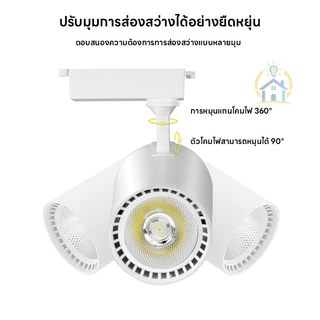 ไฟแทรคไลท์ LED Track Light COB 3สี 12W 20W 40W ไฟราง ประหยัดไฟ ติดตั้งง่าย ห้องนั่งเล่น ร้านค้า