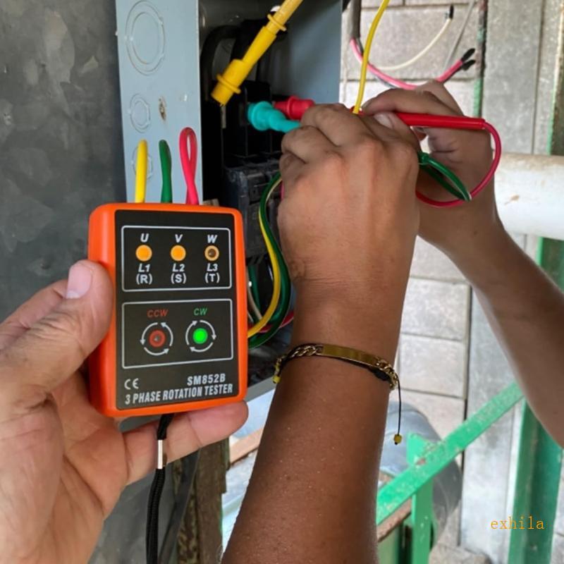 Exhila Small Phase Rotation Tester Buzzers พร้อมตัวบ่งชี้ LED เครื่องลําดับอุปกรณ์