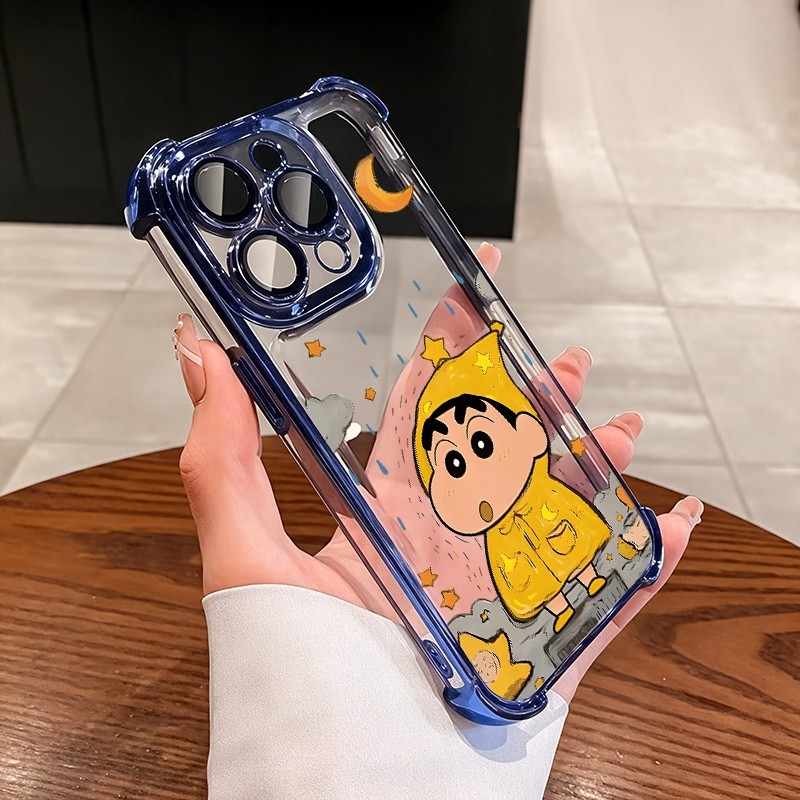 Clear Case สําหรับ Vivo V70 FE V60 V50 V40 V30 Lite V29E V27 V25 V25E V23 Y31 Y21D Y04 Y03 Y18 Y28S Y29 Y39 Y36 Y27 Y19S Y29S ชินจังเคสโทรศัพท์โปร่งใส