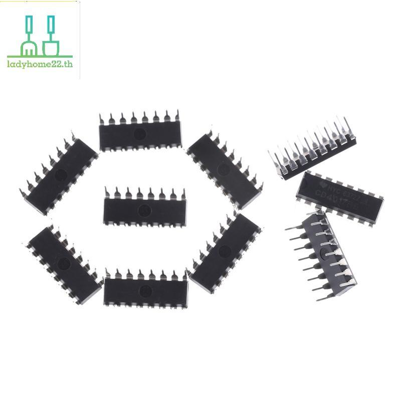 DOULLADY 10PCS CD4017BE 4017 CD4017 Decade Counter Divider IC TH