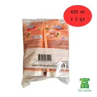 น้ำยาล้างจาน ไลปอนเอฟ กลิ่นเจแปนนีสพีช (ชนิดถุงเติม) 450 มล. แพค 3 ถุง