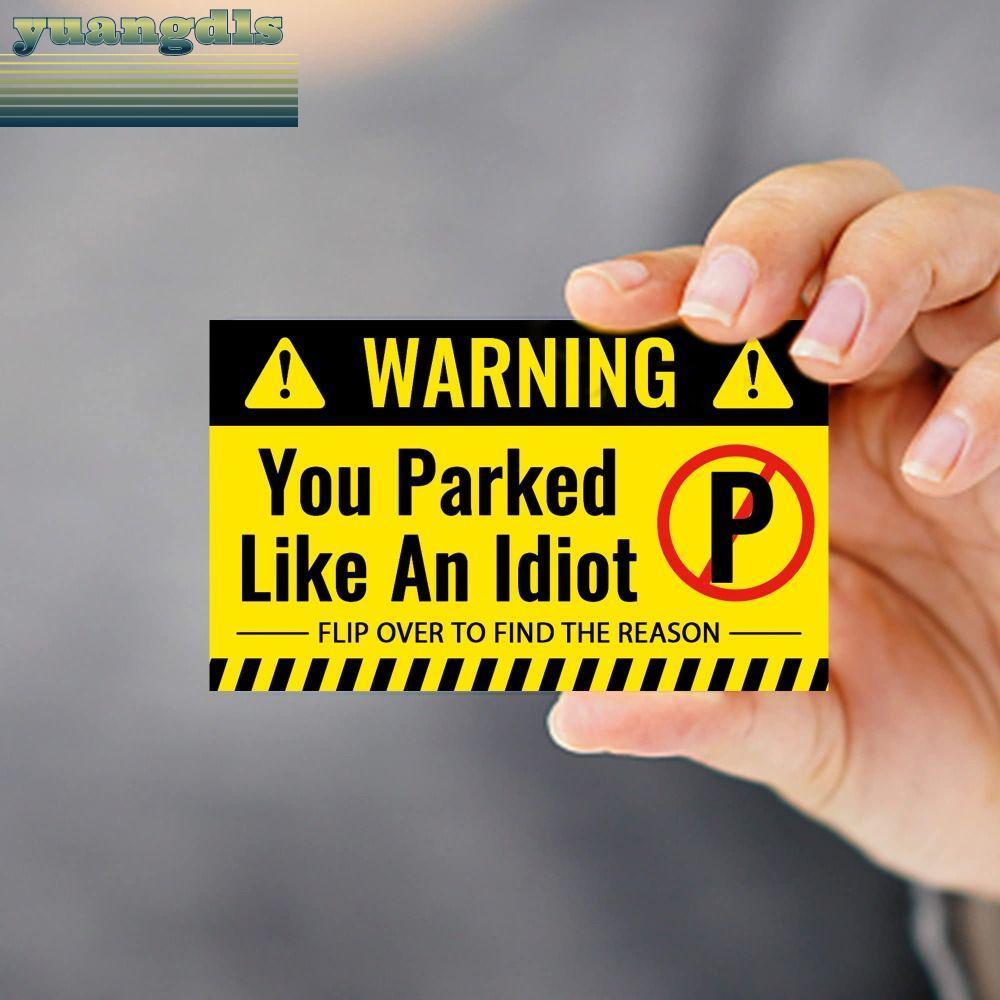 YUANG 100 ชิ้นการ์ดที่จอดรถ, ตลก 3.5 x 2 นิ้วการ์ดที่จอดรถไม่ดี, คุณจอดเช่นการ์ด Idiot กระดาษแข็ง Mu