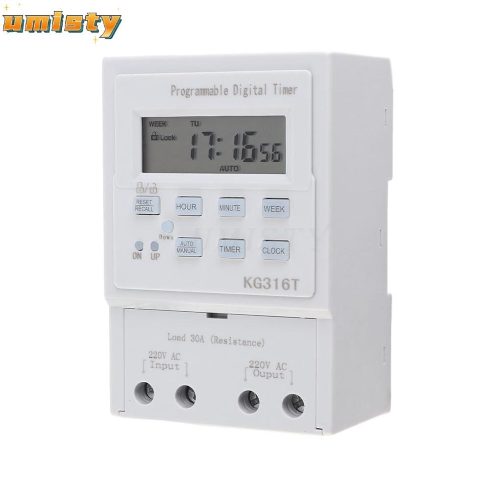 UMISTY โปรแกรมจับเวลา, AC 220V Microcomputer Digital Timer Switch, Smart Home 1W Power 30A 1Min - 16
