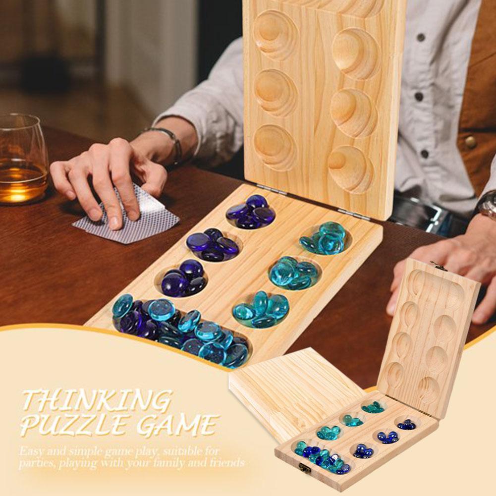 Africa Mancala Board Game Logical Thinking Training Board Folding I5W6