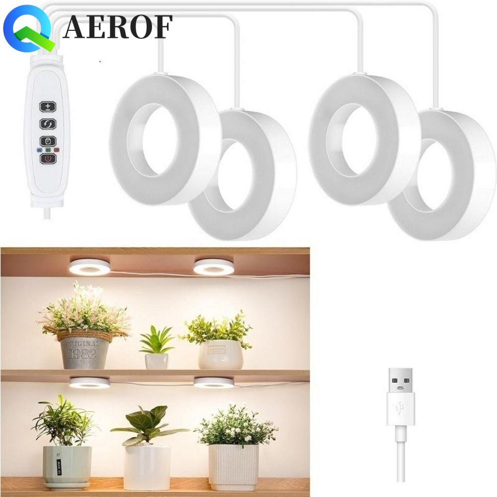 AEROF ไฟ LED แขวน, 10 ระดับลดแสงปรับได้ภายใต้โคมไฟพืชตู้, ใช้งานได้จริง 1/2/3/4 หัวเต็มสเปกตรัม 3/9/12H จับเวลาเพดานเติบโตแสงพืชขนาดเล็ก