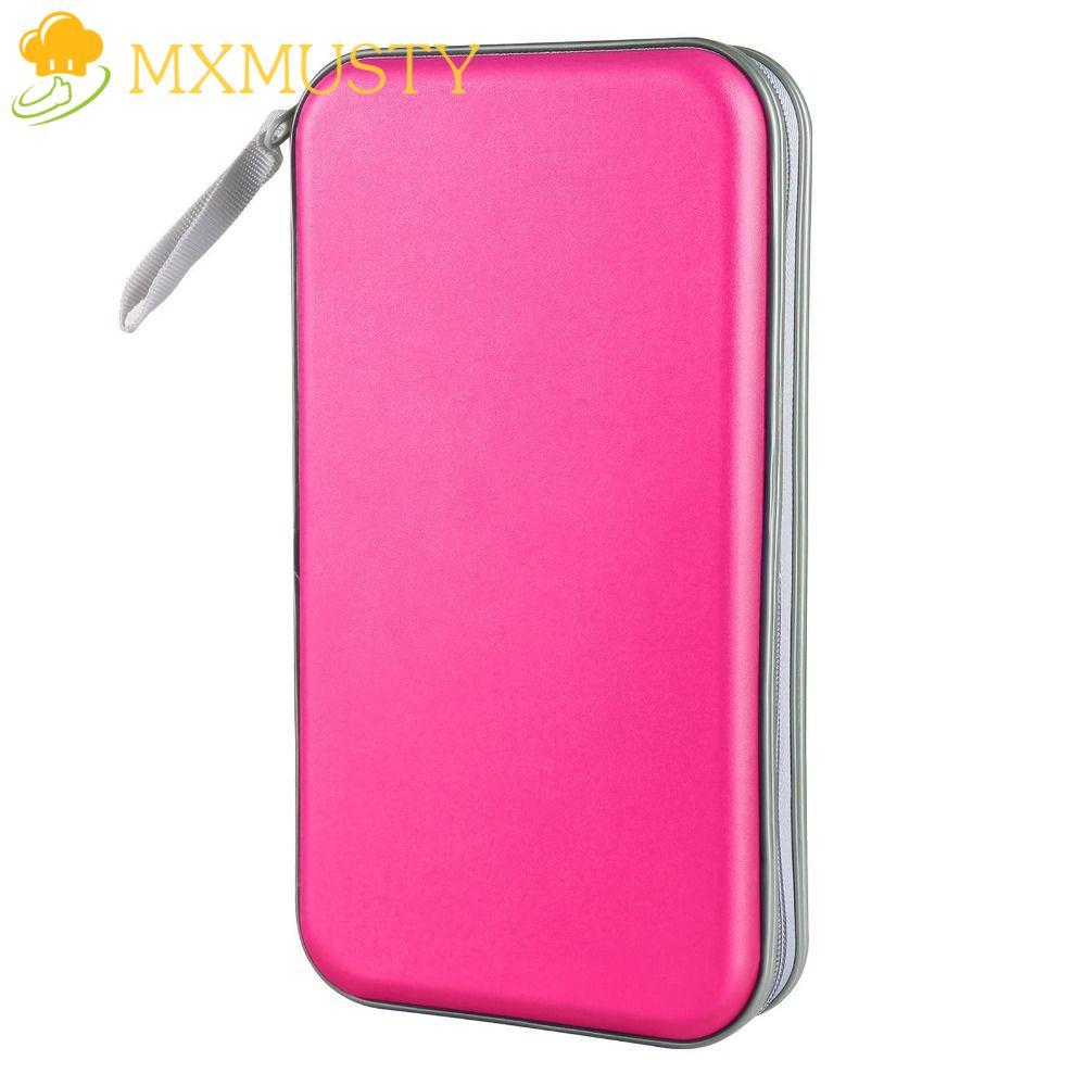 MXMUSTY CD Case Holder, 80 ความจุ DVD Case, DVD Case Holder Hard พลาสติกซิปกันน้ํา CD Case กระเป๋าสต