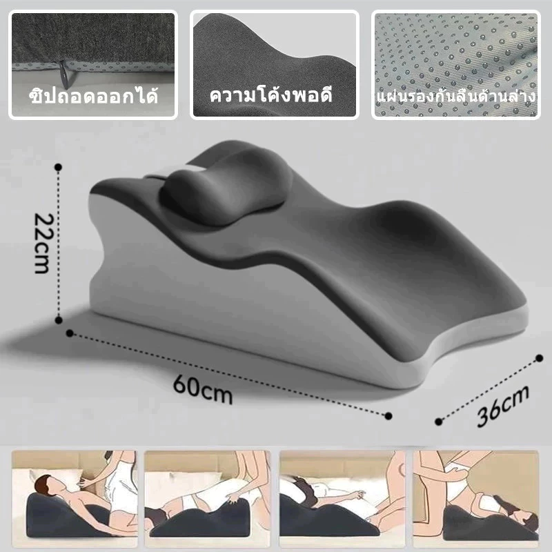 พนักพิงขนาดใหญ่ รองรับเอว ชุดเบาะ นุ่ม ปรับมุมได้ หลายท่า มีหมอนรองคอ Memory foam