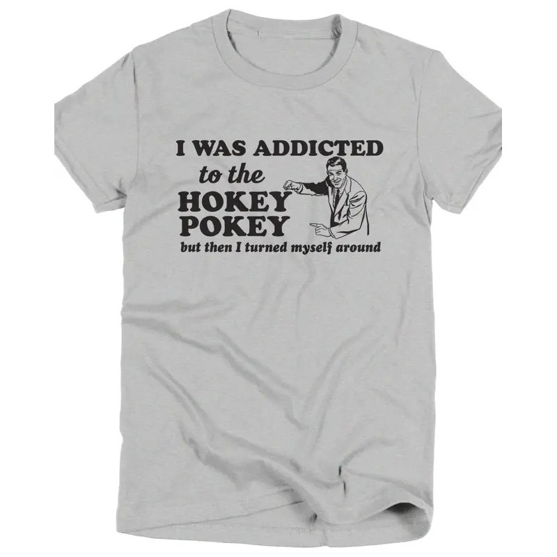 เสื้อยืด Hokey Pokey: เสื้อยืดลายคำพังเพยตล้อเล่นสำหรับเต้นรำ เสื้อยืดทรงหลวม ระบายอากาศได้ดี สำหรับ