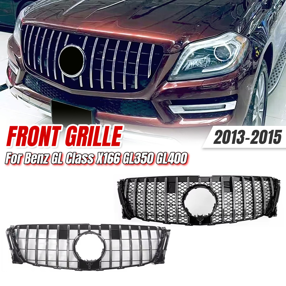 สําหรับ Mercedes Benz GL-Class X166 2013-2015 GT สไตล์กระจังหน้า ABS หลังการขายเปลี่ยนกระจังหน้าหม้อ