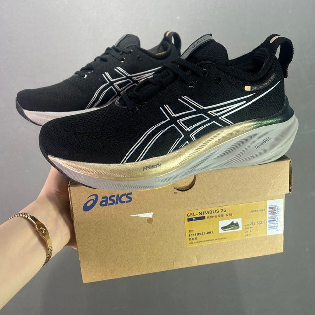 Asics Gel-Nimbus 26 รองเท้าวิ่งผู้ชายและผู้หญิง Gel-Nimbus 25 รองเท้ากีฬากันกระแทกน้ําหนักเบา