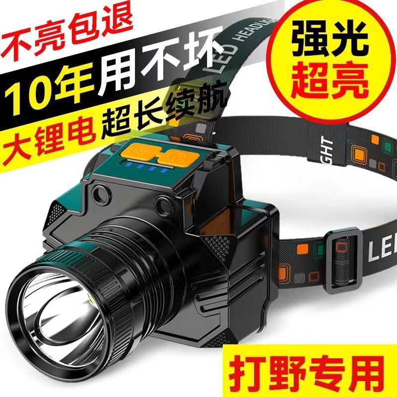 ไฟหน้า LED Strong Light Long-Range ชาร์จกลางแจ้งกันน้ํา Super Bright ตกปลาติดหัว Miners โคมไฟไฟฉาย 2