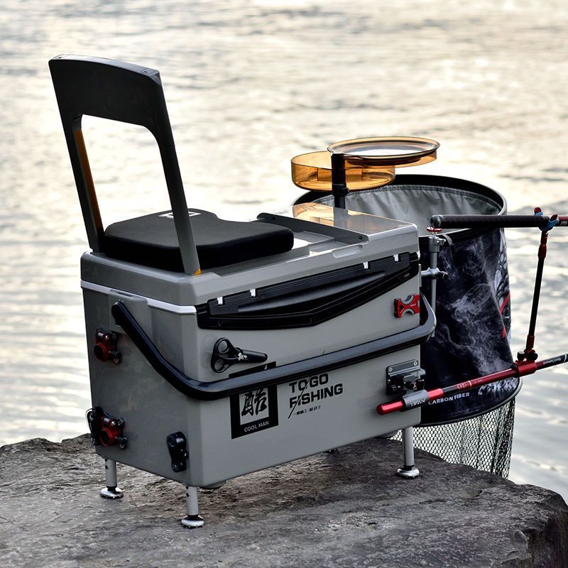 Yifan Seiko กล่องตกปลา สไตล์ใหม่ Black Samurai ขนาด 29L ออกแบบมาเพื่อความทนทานและใช้งานได้หลากหลาย