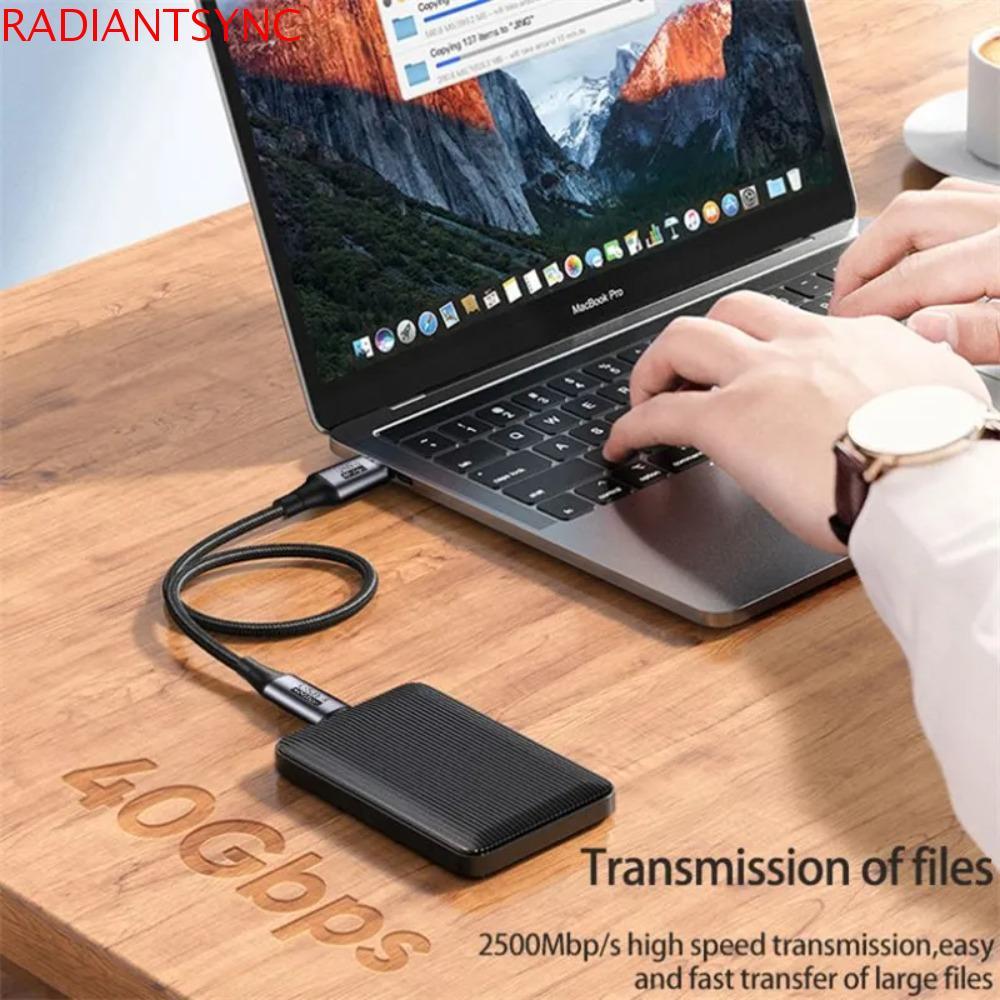 RADIANTSYNC USB C To Type C Data Cord, PD 100W USB4.0 Thunderbolt 3 Fast สายชาร์จ, Data Wire Type C 