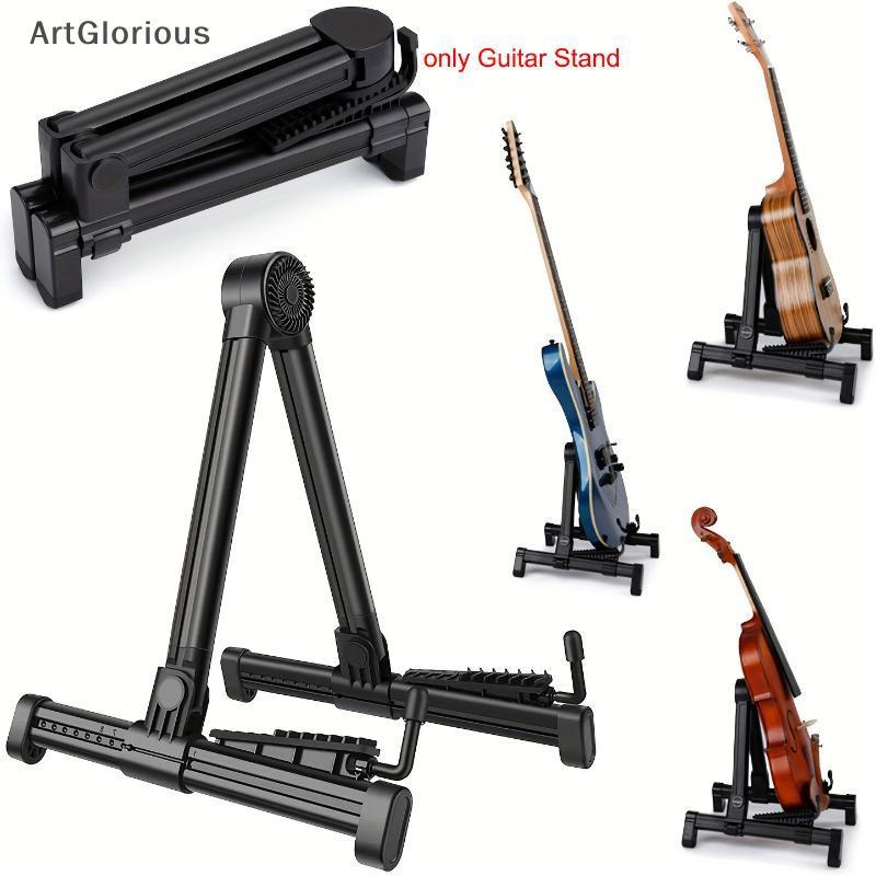 Art 1 ชิ้นพับ A-frame กีตาร์สําหรับกีตาร์โปร่งกีตาร์ไฟฟ้าและเบสน้ําหนักเบาและใช้งานง่าย Home Floor S