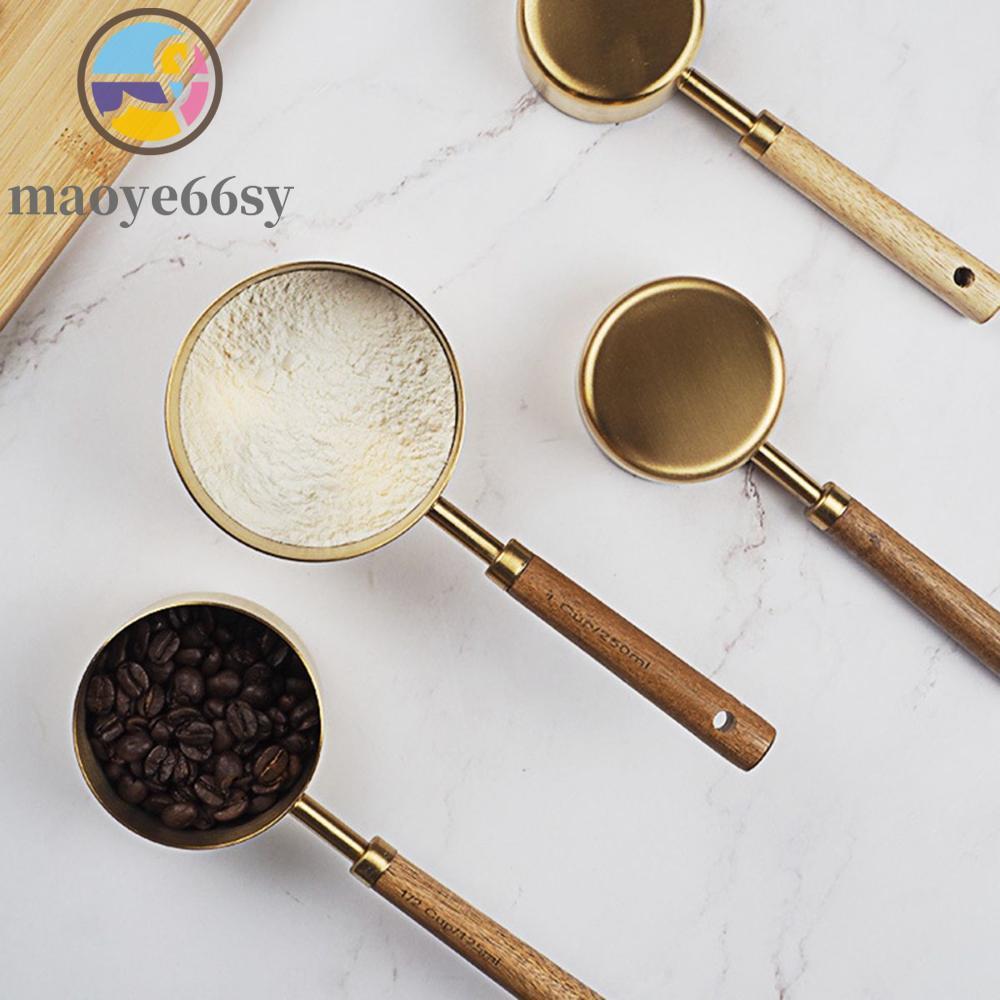 MAOYE66SY ถ้วยตวงกาแฟ Ingredient สแตนเลส Golden Kitchen ทําอาหารเบเกอรี่เครื่องมือ