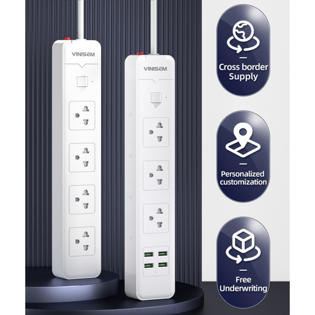VIRA ANITEC Power Socket 1 แถม 1 รุ่น H433 - PRO ความยาวสาย 3 เมตร [รับประกัน 2 ปี]