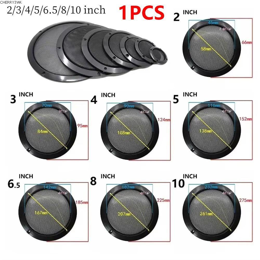 19VJKEPSHOP 1 ชิ้นลําโพงกรอบพลาสติก,โลหะคุณภาพสูงลวดเหล็ก Grilles ฝาครอบลําโพง, 2/3/4/5/6.5/8/10 นิ้วรถบ้าน Enclosure ตาข่ายตกแต่ง