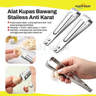 NANVAN NVN-HMLV20 Alat Kupas Kulit Bawang Cepat - Anti Sakit Kuku & Mudah Digunakan - Stainless