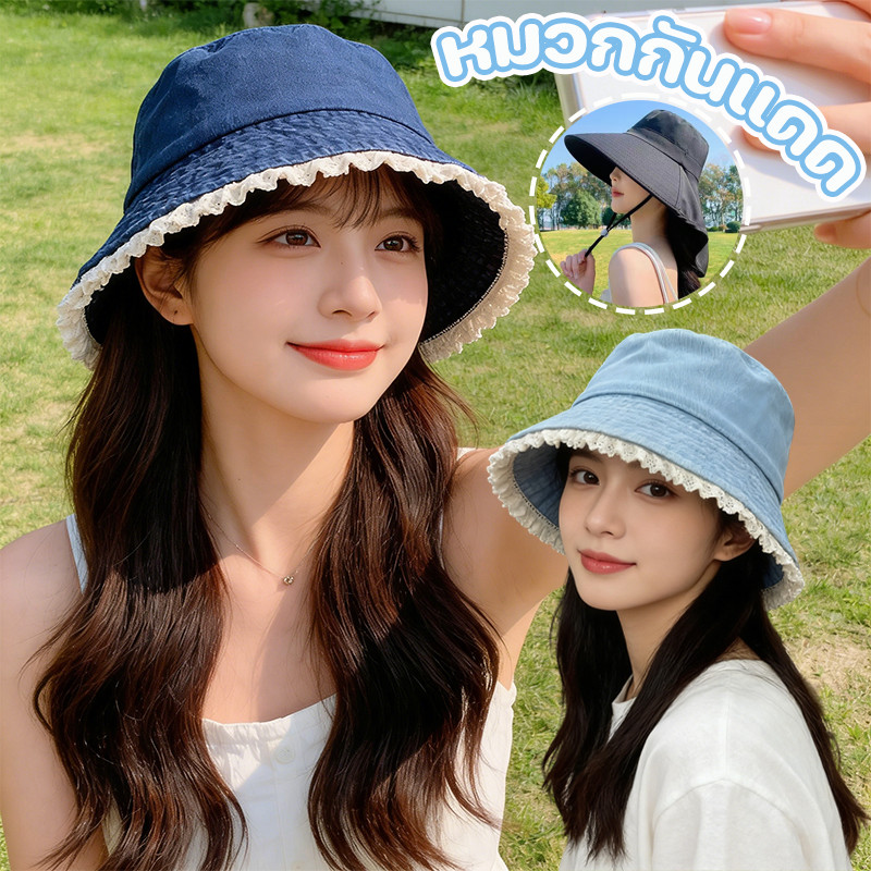 หมวกกันแดด หมวกกันแดดผู้หญิงรุ่นใหม่ ปล่อยรังสีอัลตราไวโอเลต หลังคาทรงโดม เหมาะสำหรับฤดูร้อน