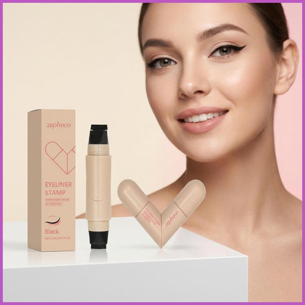 Wing Liner Stamp Double Ended เครื่องสําอางติดทนนานได้อย่างง่ายดายวาด Liner แสตมป์สําหรับสาวผู้หญิงภ