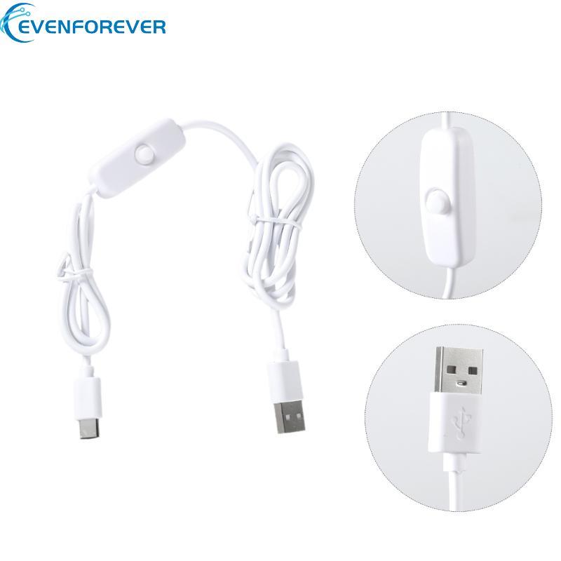 EV 1 2m 3 9ft สายต่อขยายสายไฟ USB to Type C พร้อมปุ่มสลับ