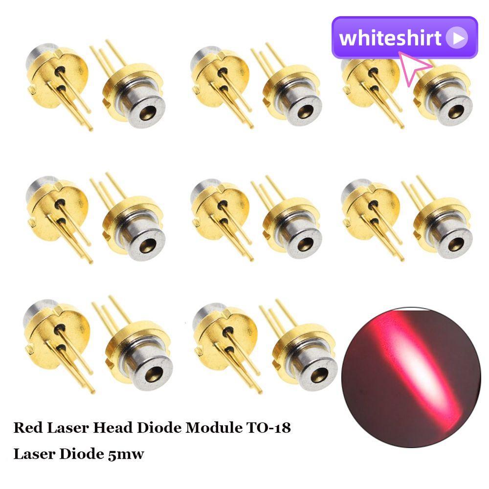 WHITESHIRT 1/2/5/10 ชิ้นหัวเลเซอร์สีแดง DIY Lab 650nm 2.2V 5mw TO-18 เลเซอร์ไดโอด