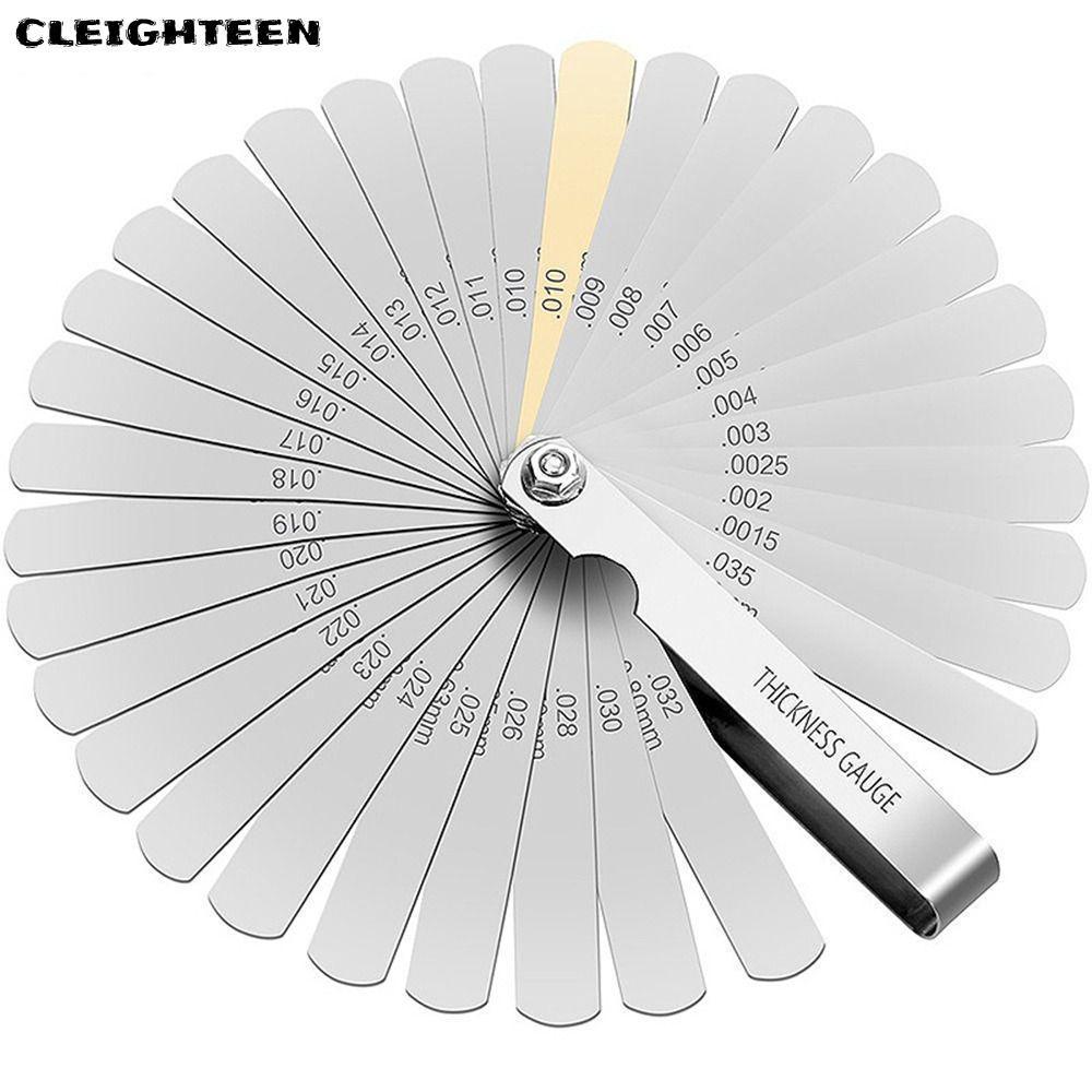 CLEIGHTEEN 32 Blades Feeler Gauge, Dual Marked Metric และ Imperial Gap เครื่องมือวัดสแตนเลส 0.04 ~ 0