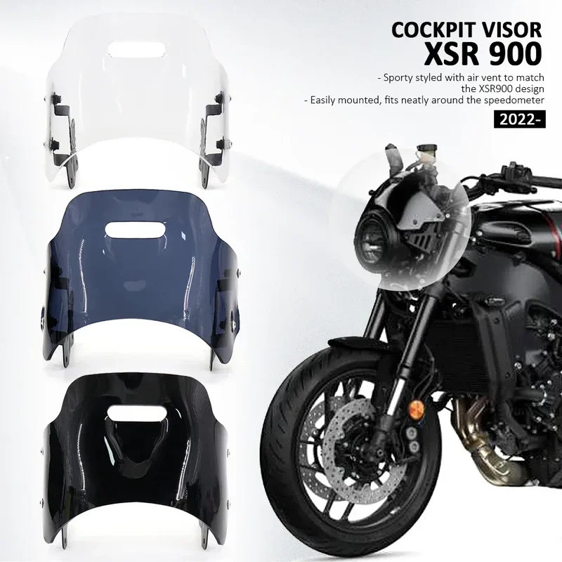 XSR900 กระจกกระจกสําหรับ Yamaha XSR 900 xsr900 2022 2023 อุปกรณ์เสริมรถจักรยานยนต์ Wind Deflector Fl