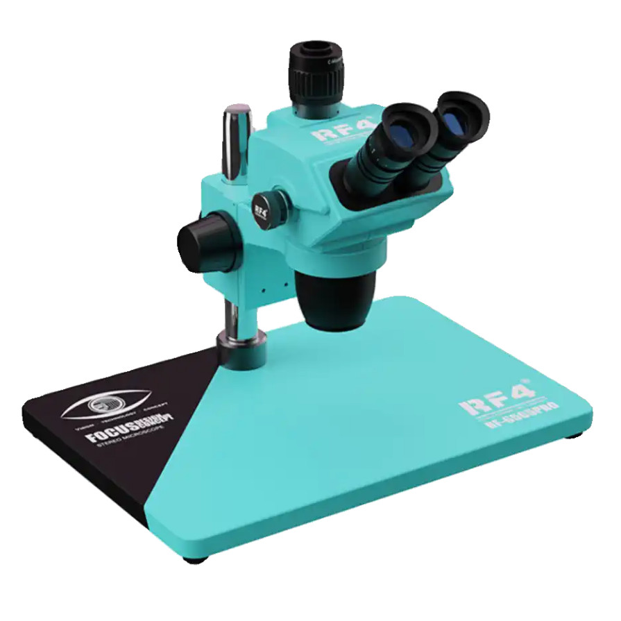 คุณภาพสูง RF4 RF-6565PRO HD กล้องจุลทรรศน์สเตอริโอ Trinocular 6.5-65X 9-speed ซูมล็อค Key Eyepiece ป