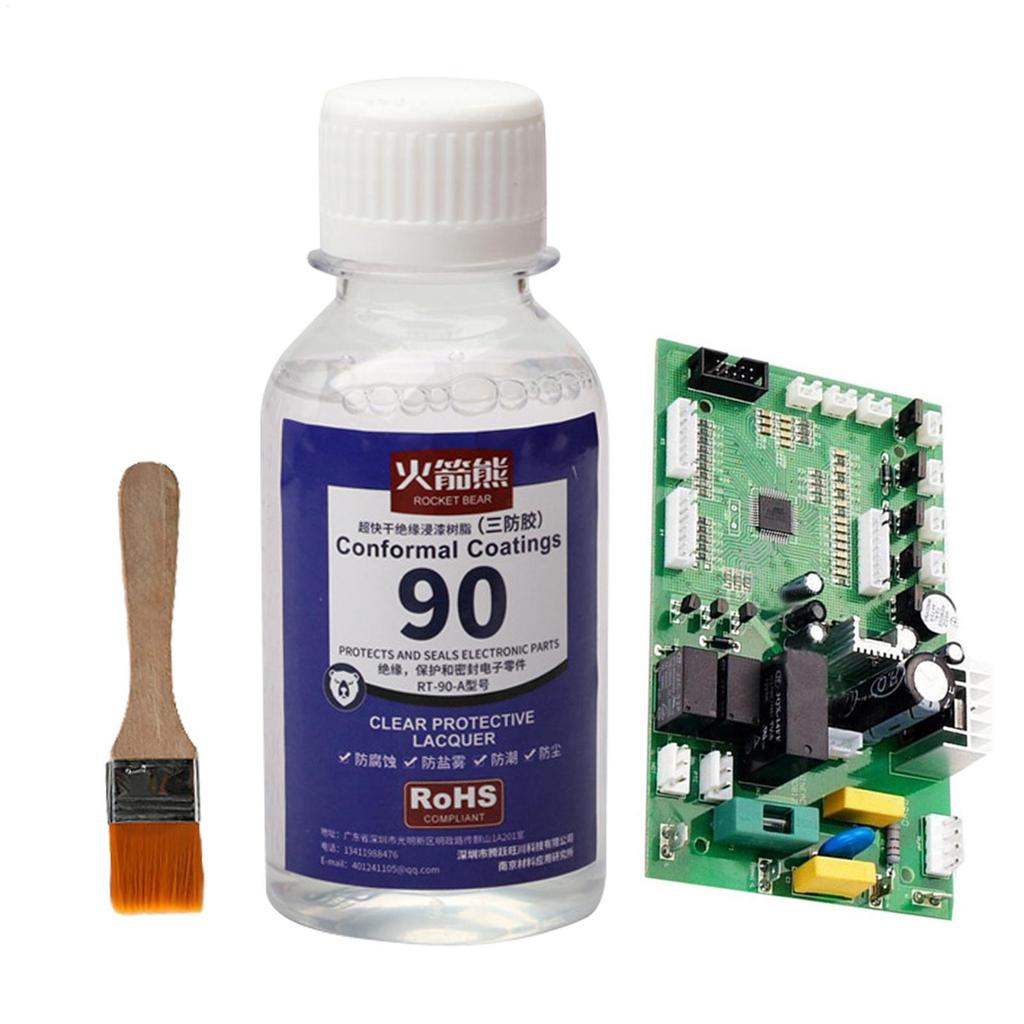PCB Board Paint 100ML ฉนวนกาวกันน้ํา Quick-dry Clear PCB Board ซ่อมพร้อมแปรง tongvn