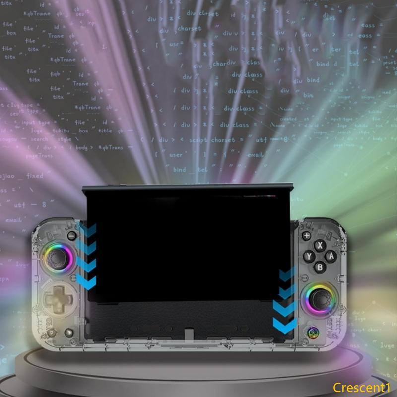 Ergonomic Grip Game Controller for NSO Consoles with Colorful Light Effect