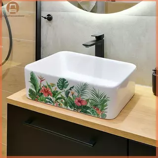 ABOVE ดอกไม้สดรูปแบบอ่างล้างจานพื้นที่ Baground Wall Stier ห้องน้ําตกแต่งผนัง Self-Adhesive ที่ถอดออกได้กันน้ํา Creative Stier TH