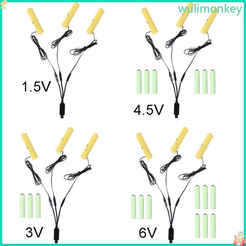 WU 3 in 1 LR06 กําจัดสายไฟ USB สามารถแทนที่ 1-4pcs1 5V LR06 แบตเตอรี่