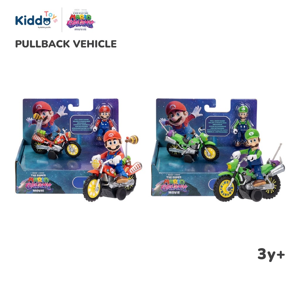 SUPER MARIO GALAXY PULLBACK VEHICLE - MARIO-LUIGI ฟิกเกอร์