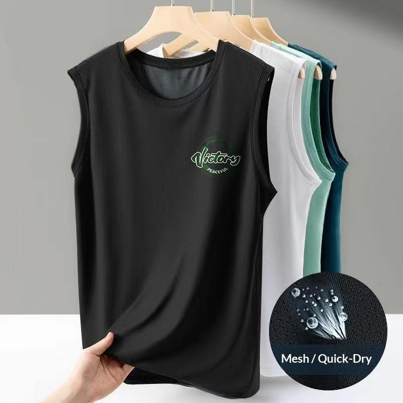 เสื้อกั๊กแขนกุดตาข่ายสำหรับผู้ชาย ออกแบบมาเพื่อฤดูร้อน แห้งเร็วและสวมใส่ง่าย