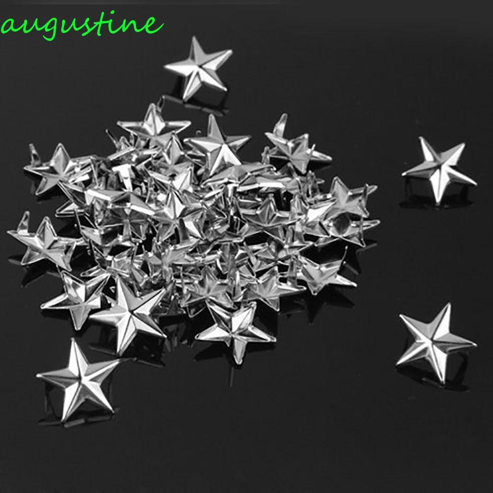 AUGUSTINE Star Rivets คุณภาพสร้างสรรค์โลหะ 7/10/15 มม.แฟชั่นสําหรับหมวก,กระเป๋า,เสื้อผ้าเย็บตกแต่ง