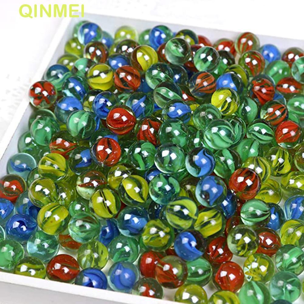 QINMEI ลูกแก้วแม่ลูกตกแต่งบ้าน Pinball|Run Game ลูกบอลเด้งสีสันสดใส 14 มม