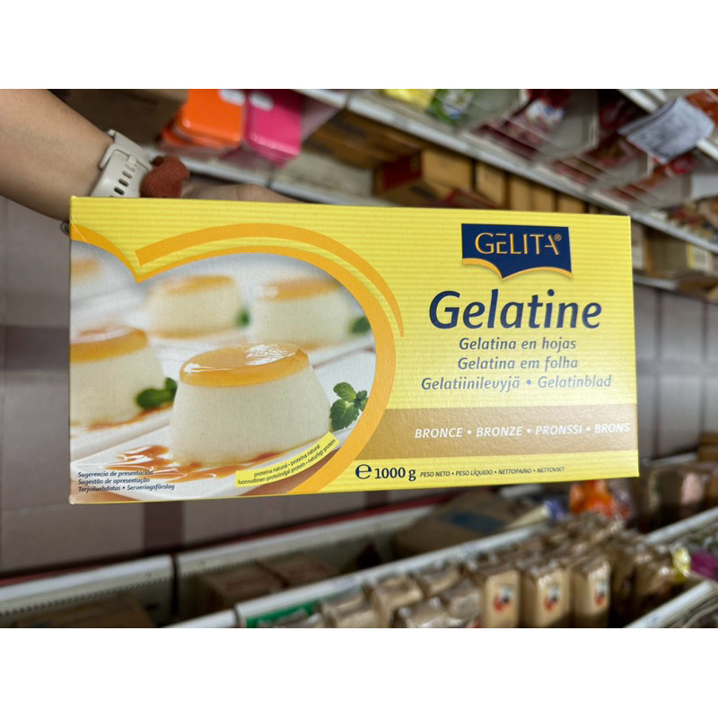 เจลาติน ตรา เยลลิต้า 1000 G. Gelatine Blattgelatine Bronze Gelita Brand