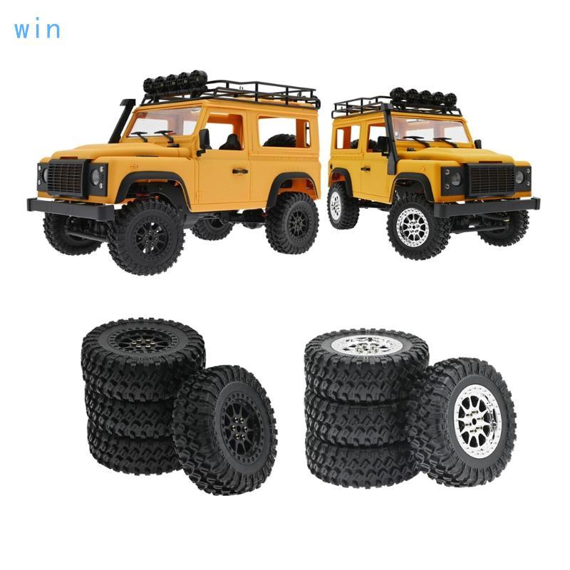 Win 70 มม.ยาง Tyre โลหะล้อขอบยางสําหรับ MN90 MN91 MN99 MN99S 4 ชิ้นสีดําเงิน