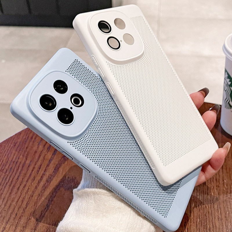 ตาข่ายน้ําหนักเบากระจายความร้อนเคสโทรศัพท์สําหรับIQOO Z10 Turbo Pro + Neo 11 10 Pro + IQOO 15 13 12 Proครอบคลุมเต็มรูปแบบฝาครอบป้องกันสําหรับเลนส์ฟิล์มBreathable PC hard shell