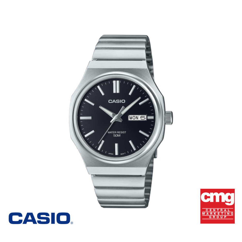 CASIO นาฬิกาข้อมือ CASIO รุ่น MTP-E735D-1AVDF สายสเตนเลสสตีล สีดำ