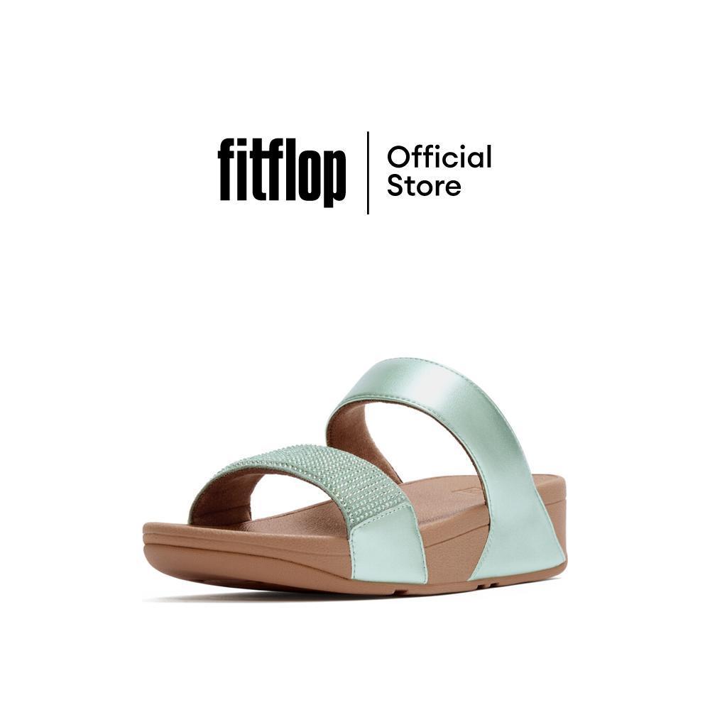 FITFLOP LULU CRYSTAL EMBELLISHED SLIDE รองเท้าแตะผู้หญิง รุ่น EC4-D58 สี GREEN