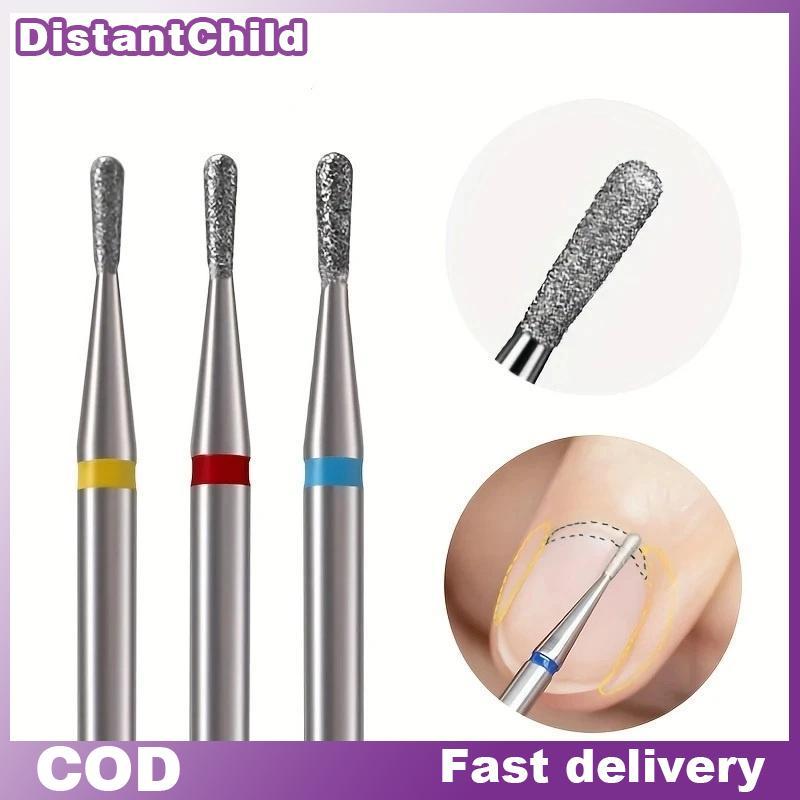 DSTH 1 ชิ้นเปลวไฟเล็บเจาะ Bits เพชรเครื่องตัดกัดสําหรับเล็บ 3/32 Pro เจาะเคล็ดลับสําหรับเล็บหนังกําพ