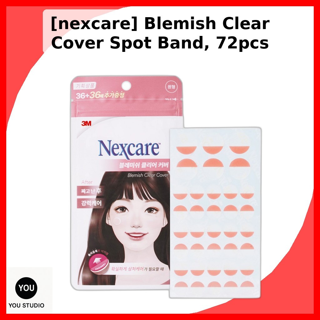 [nexcare] Blemish Clear Cover Spot Band, 72 ชิ้น / แพทช์ฝ้าเกาหลี / ฝาครอบไฮโดรคอลลอยด์ / ของแท้ 100